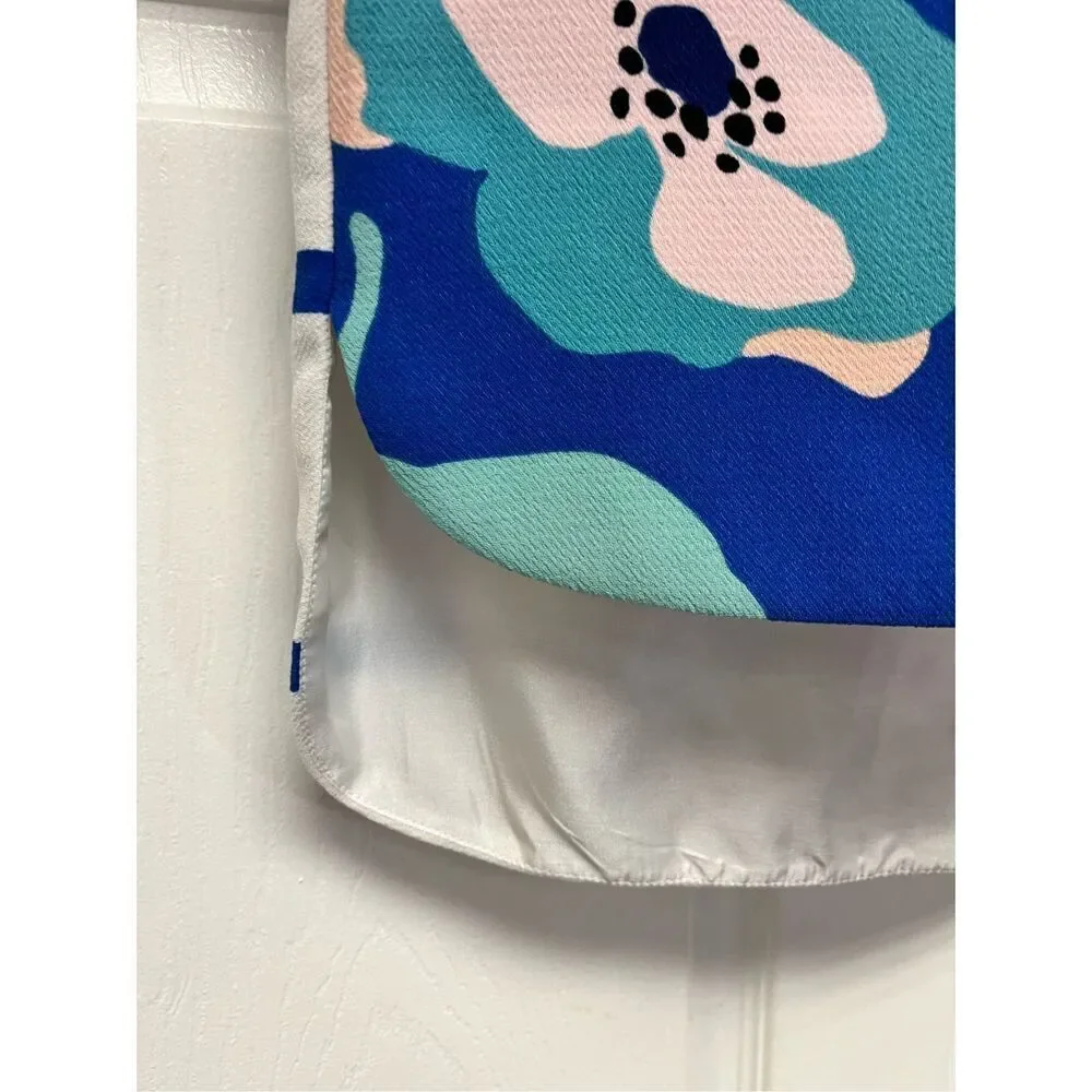 Kate Spade Ramona Floral Hi-Lo Back Striped Top sz 2 EUC
